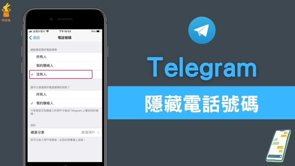 Telegram把手机号藏起来